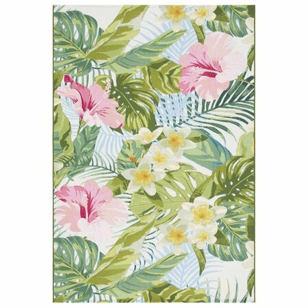 SAFAVIEH 9 ft. 10 in. x 12 ft. 5 in. Barbados 500 Rectangle Area Rug - Green & Pink BAR516X-9